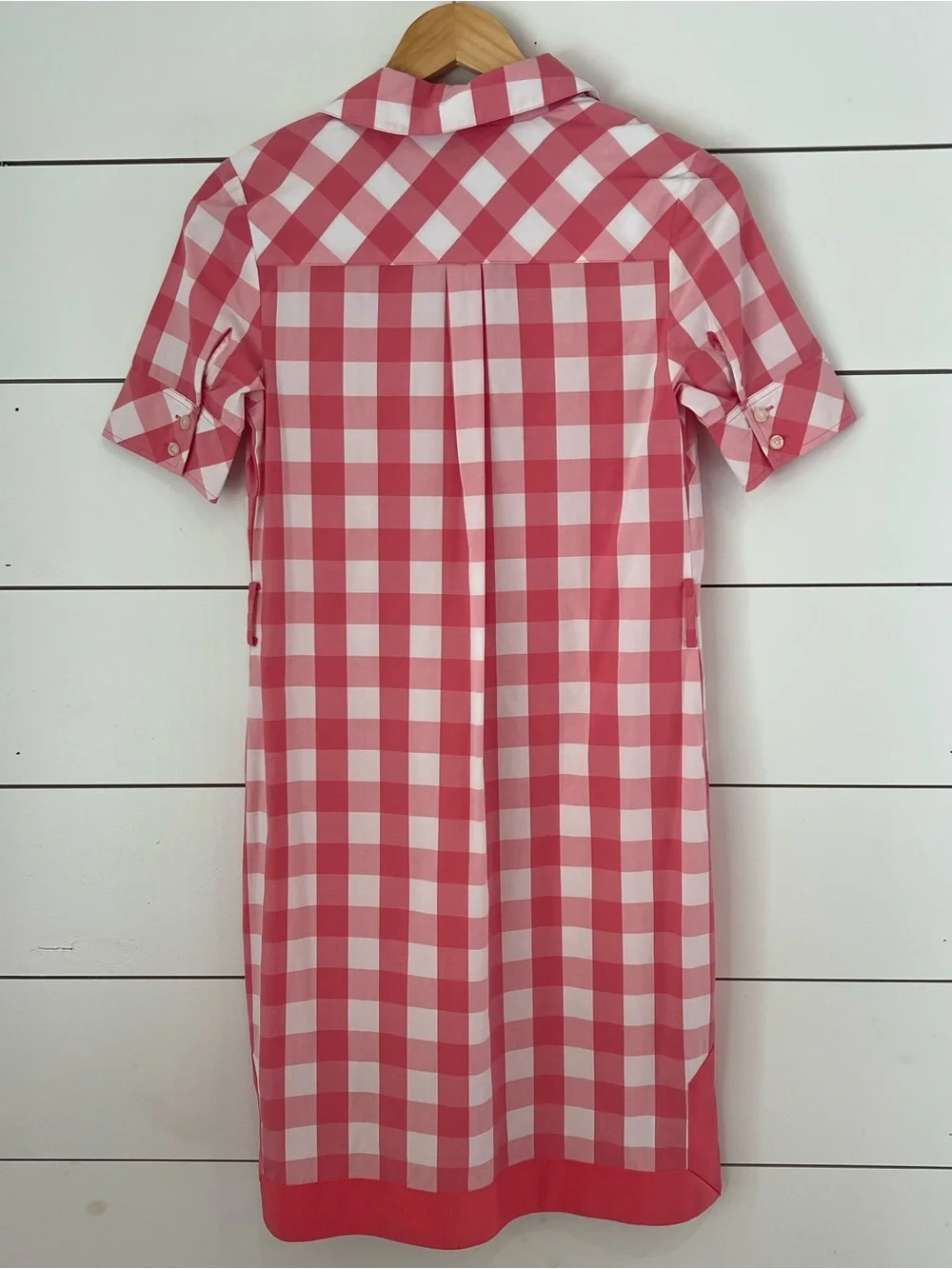 Vineyard Vines Pink and White Gingham Shift Dress with Contrast Trim - Picture 3 of 5